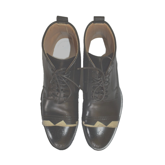 F0 NIB MAISON MARGIELA 22 Black Leather Lace-Up Ankle Boot Shoes Size 38.5 $1050 - Picture 3 of 10
